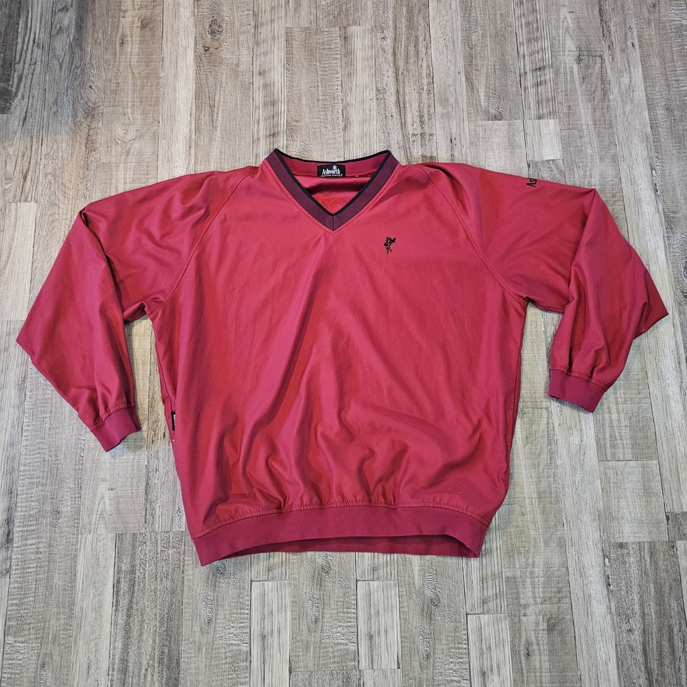 Ashworth Mens Golf Pullover Weather System Red Lightweight V-Neck Sweater XXL